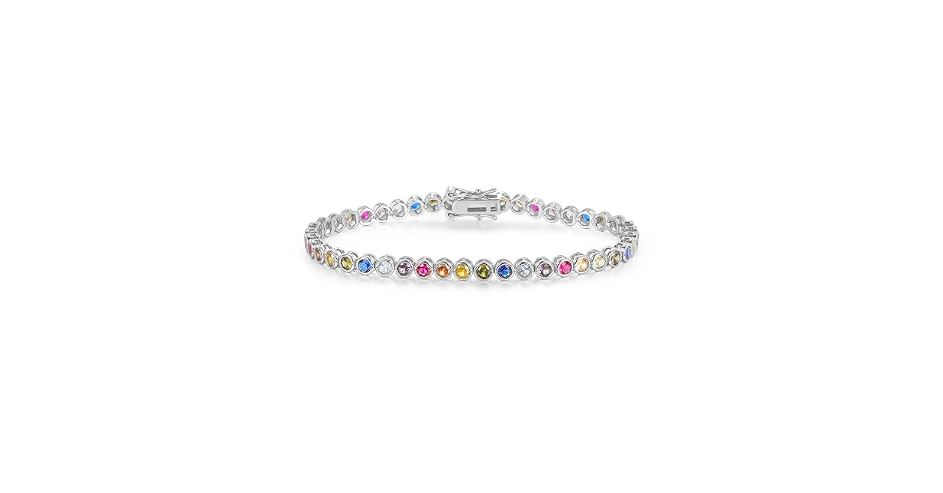 Amazon.com: Gemsme 3.0mm Colorful Tennis Link Bracelet, 18K