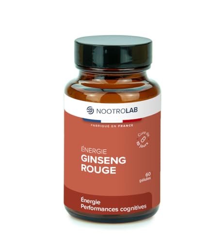 Ginseng Rouge – Vitalité, Énergie & Endurance – Plante Adaptogène – Racine de Panax ginseng - 60 Gélules Végétales – Nootrolab