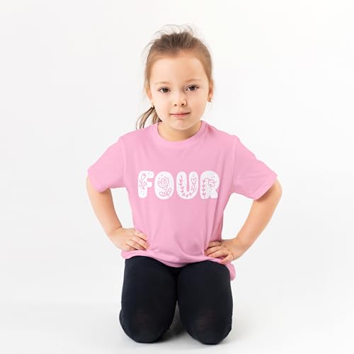Image of Floral Numbers Ages 1-7 Birthday Girl Shirt for Baby & Toddler Youth Girls