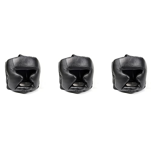 Casque intégral noir de taekwondo x3 pour protection de la formation