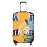 HCVXBSA Funda protectora elàstica rentable per a maleta, el conill porta un casc, funda d'equipatge per a maleta de 18 a 32 polzades, accessoris de viatge, Negre -, M