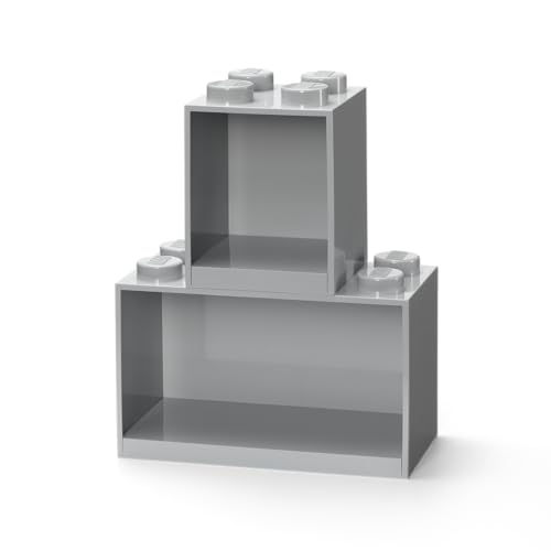 Room Copenhagen 41171740 Ensemble de tablettes de Briques Lego, 2 pièces, Gris, One Size
