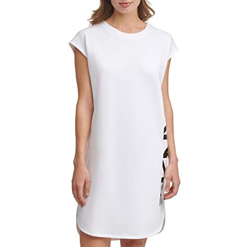 Image of DKNY Women's Sportswear Cap Sleeve Logo T-shirt Dress