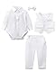 mintgreen Baby Anzug Junge Hochzeit, Gentleman Taufe Body Weste Bekleidungssets, Reines Weiß, 3-6 Monate, 60