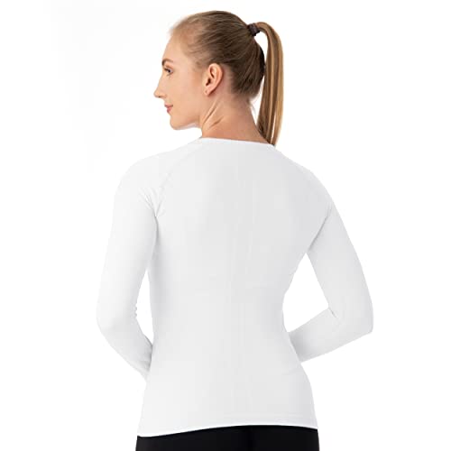 MathCat Seamless Workout Shirts for Women Long Sleeve Yoga Tops Sports Running Shirt Breathable Athletic Top Slim Fit3