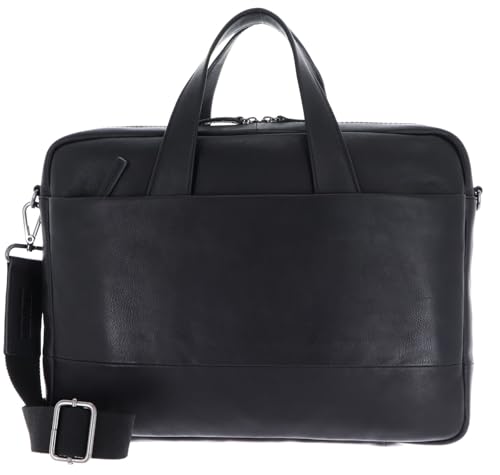 Serviette pour ordinateur portable cuir noir Hamburg Leonhard Heyden 7070