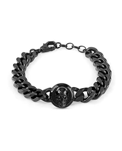 Preisvergleich Produktbild Philipp Plein Herren Armband Armkette Edelstahl IP Schwarz 3D Skull PJ8AA15BU