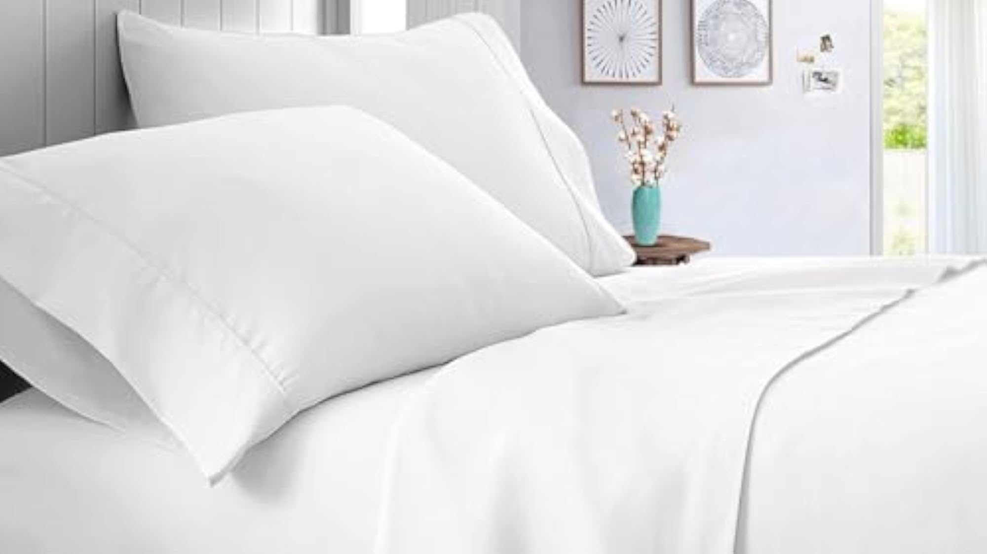 800 Thread Count Premium Cotton Bedsheet Set with Deep Pocket Fitted Sheet