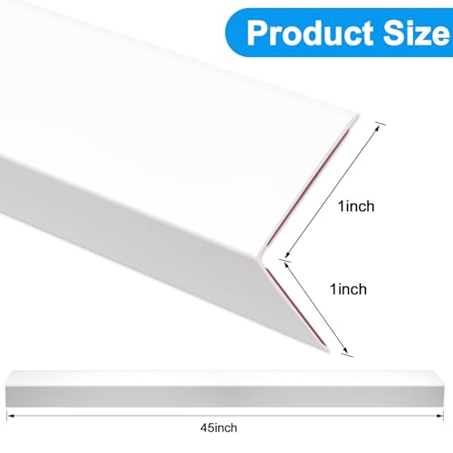 Image of 4Pack Aluminum Metal Corner Protector, 45″x 1″ Peel and Stick L Molding Corner Guards with 90 Angle, for Wall Door Frame Cabinet Furniture Baseboard Protection and Decoration (White)