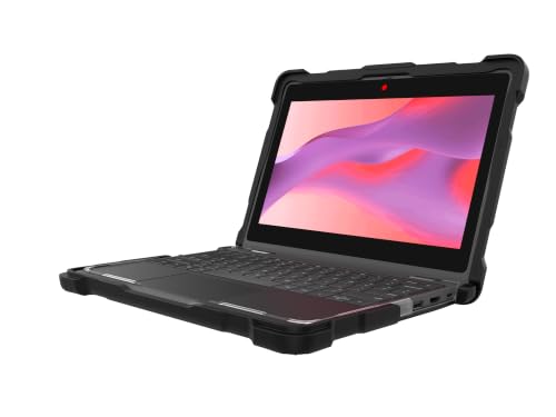Funda personalizada Gumdrop DropTech para Lenovo Chromebook 100e Gen 5 (Clamshell) - Protección resistente a caídas, con textura antideslizante en los laterales y etiquetado de activos integrado - Negro miniatura 2