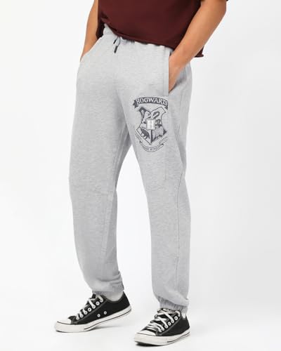 Image of Bewakoof Official Harry Potter Merchandise Gryffindor Men's Graphic Print Oversized Fit Terry Joggers