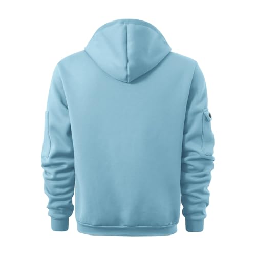 Fall Winter Quarter Zip Hoodie Men Pullover Tactical Sweatshirt Vintage Long Sleeve Casual Hoodies with Pockets
