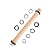 Super Kitchen Rodillos de Amasar en Madera de Haya con 5 Discos Ajustables Anillo, Rodillo de Cocina, Accesorio para Hornear Pizza, Pasta, Galletas, Pastelería, Fondant (45cm)