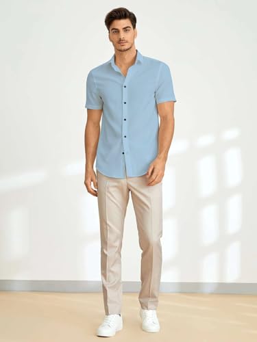Image of TAGDO Men's Casual Shirt|| Solid Shirt|| Half Sleeve (5160)