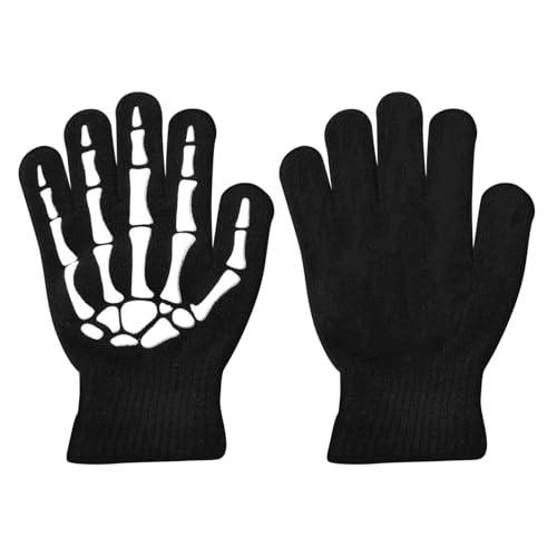 Guanti scheletro di Halloween, guanti da ciclismo scheletro | Guanti da ciclismo con teschio per bambini di Halloween | Guanti con teschio che brillano al buio per bambini di età compresa tra 5 e 12 a