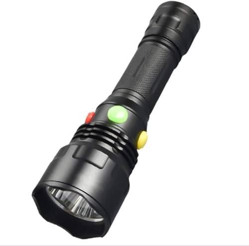 LIAISIMI 4 en 1 Linterna Multicolor para Señalización Ferroviaria Linterna LED Alto Lumen Impermeable Magnética Luz de Trabajo Linterna Portátil con Luz Blanca-Roja-Verde-Amarilla