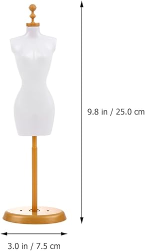 Miniatura 4 de EXCEART 10pcs Mini Muñeca Maniquí Cuerpo con Soporte Maniquí Forma de Vestido Miniatura Casa de Muñecas Accesorios Vestido Formas Ropa