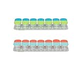 2 Pack Bundle - Sagely Smart Weekly Pill Organizer - Sleek AM/PM Pill Box with 7 Day Travel Containers and Free Reminder App (Green/Blue & Mint Blue/Coral)