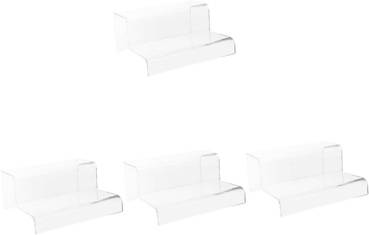 Ciieeo Transparent Acrylic Display Riser Clear Stand for Craft Figures Shoes Makeup and Perfume Versatile Display for Retail Stores and Trade Shows