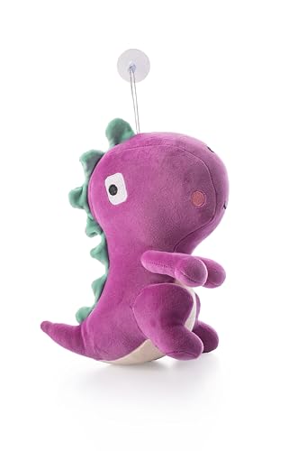 Image of Dimpy Stuff Dino Plush Toy - Purple 23 cm (9 inch) - Super Soft Squishy Nursery Decor Children