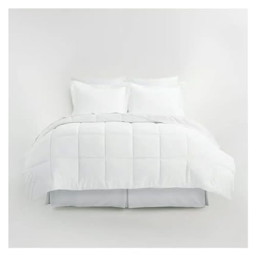 Juego de cama de microfibra de 8 piezas blanco y ropa de cama suave 8
