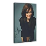 XIAGN Poster autographe Elisabeth Moss (2) sur toile pour dcoration murale de salon, chambre  coucher (50 x 75 cm)