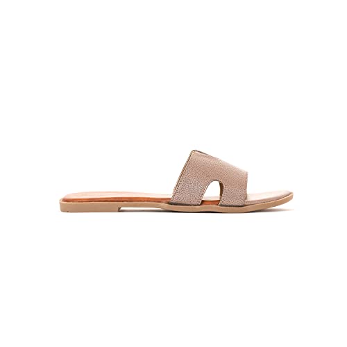 Image of Cleo Grey Mule Flat Sandal for Women