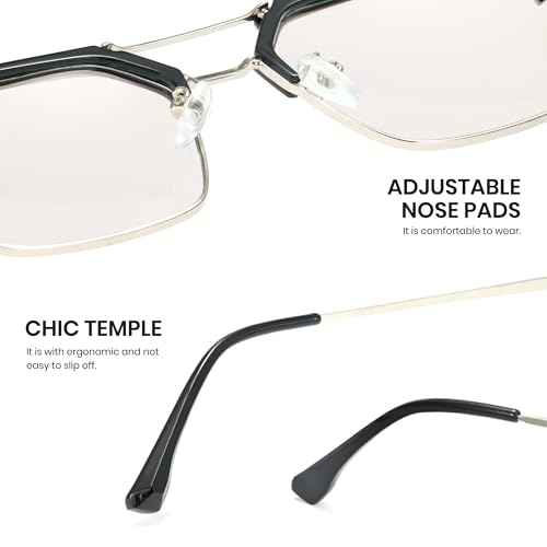 Image of Cyxus Photochromic Glasses for Men Women with Blue Light Blocking 8249 | UV Protection, Eye Protection,Classic Aviator Style,Ideal for Computer Screen Daily Wear