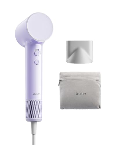 Laifen Air Haartrockner ultra-leichter Föhn 280 g mit 200 Millionen Negativ-Ionen schnelles Trocknen in 3 Min. 60 dB flüsterleise mit Kindermodus & Glättungsdüse ideal für Reisen (Pastell-Lila)