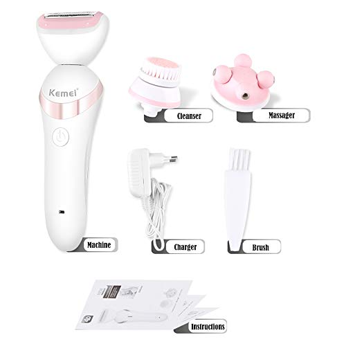 LIUQIAN 3 in 1 elektrischer wiederaufladbarer Gesichtsreiniger weiblicher Gesichtsreiniger elektrischer Ultraschall-Rasiermassager für Frauen