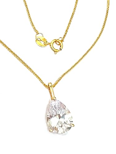 1.65ct Tear Drop Diamond Pendant in Yellow Gold