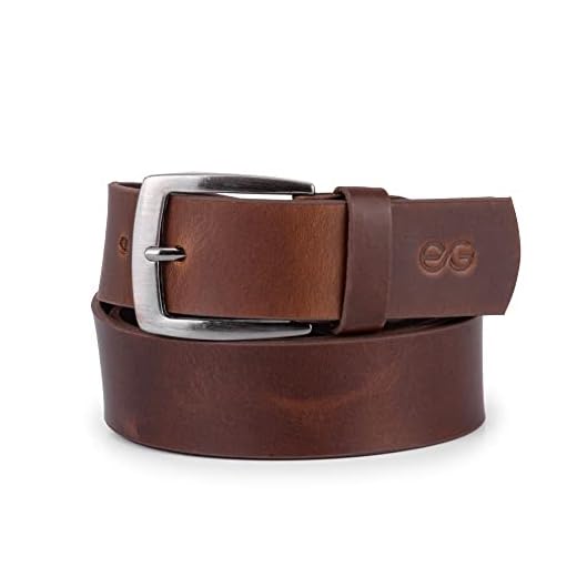 Cinto Casual Masculino Fivela Metal Maciço Couro Legítimo (EG (serve calça do 54-56), MARROM)