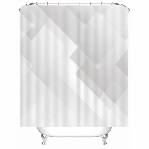 Rideau de douche imperméable en polyester gris pour éviter les moisissures