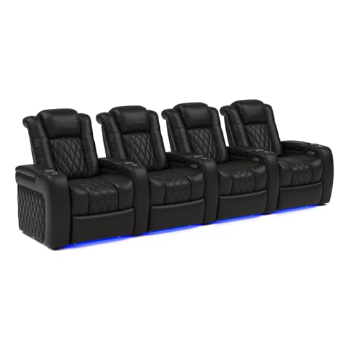 Valencia Tuscany Home Theater Seat - Nappa Leather Power Recliner with Cool Gel Memory Foam,...