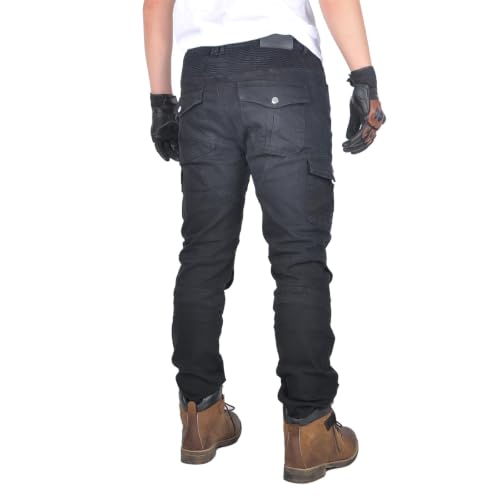 oFzimTo Motorradhose Herren, Motorrad Jeans Stretch, Klassisch Biker Hose für Sommer und Winter