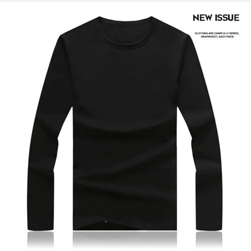 Men's Long Sleeve Shirts, Soft Crew-Neck Undershirt Comfort Solid Basic T Shirt4