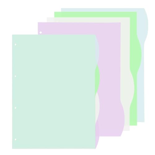 Intercalaires Plastique A4 Pour Classeur 6 Trous - Lot De 8 Séparateurs Avec Onglets Colorés