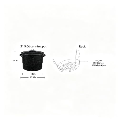 21.5 Quart Water Bath Canner with Rack, Enamel Canning Pot for Jam, Salsa, Pickles - Image 3