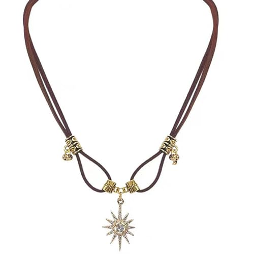LXGGUC Collar Elegante Soldado y Colgante de Luna Cadena de Claves Collares de Gargantilla de gargantillas Joyas únicas para Mujeres para