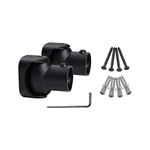 Naiture Shower Curtain Rod Single Swivel Flange or Bracket, Sold in Pair, Black Finish Cover
