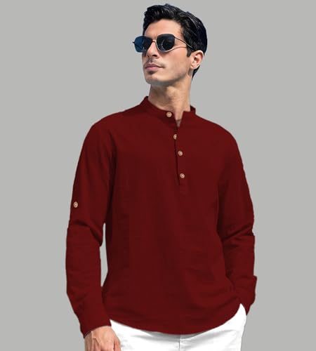 Image of Slim Fit Short Kurta for Men and Boys.(KRT BTN06, Navy Blue)