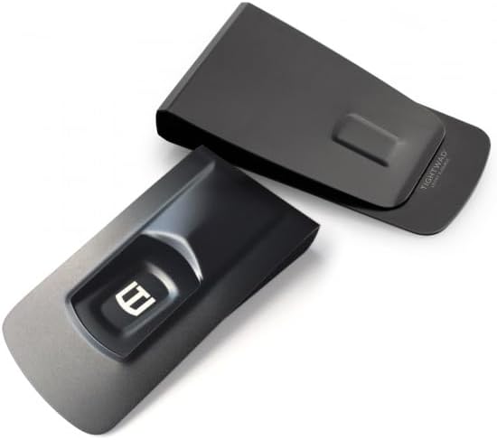 The Tightwad Money Clip - Minimalist Slim Wallet For Men - Front Pocket Credit Card Holder - Metal Small Mens Wallets (Black)