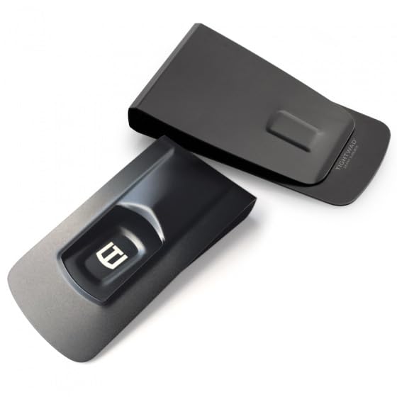 The Tightwad Money Clip - Minimalist Slim Wallet For Men - Front Pocket Credit Card Holder - Metal Small Mens Wallets (Black)