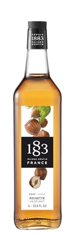 1883 Maison Routin Premium Hazelnut Syrup Flavoured Coffee Syrup for Lattes Mochas & Desserts Vegan-Friendly No Artificial Colours 1L Glass Bottle