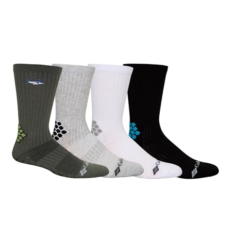 Columbia Men's PFG Crew Socks with Embroidered Details 4 Pairs