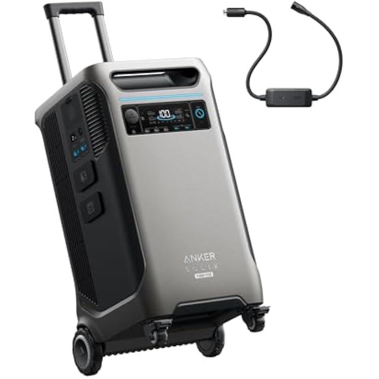Anker SOLIX F3800 Plus Portable Power Station (2025 NEW) and 240V Generator Input Adapter, 3,840Wh, 3,200W Solar Input, Generators for Home Use, Works with Generator, For Power Outages and Emergencies