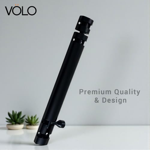 Image of VOLO Aluminium Tower Bolt with Stainless Steel Rod - Heavy Duty Door & Window Latch for Home and Office | Main Door Tower Bolt | Kundi /Chitakini | Pack of 2 Pieces (Black, 8 Inch)