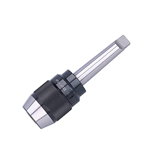 Qukaim Drill Chuck Integrated Morse Flat Tail Drill Chuck, Manual Hardware Power Tool Accessories, APU16 MT3, Compatible with Lathes, Durable Construction, Precision Engineering