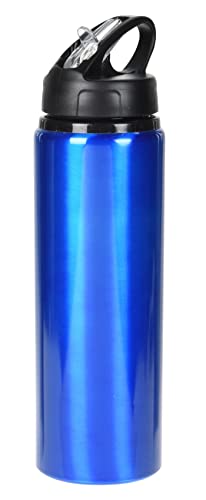 OrionMart Sports Aluminum Water Bottle with Straw 750ml – Reusable Durable Water Bottle for Children Boys & Girls – Modern Cap Design Drinks Bottle– For Gym School Office