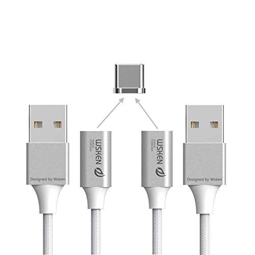 SmartGek WSKEN Lite 2 cables magnéticos tipo C para carga y sincronización de datos (2 cables + 1 conector tipo C)